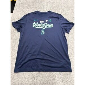 Nike Seattle Mariners World Series Dri-FIT T-Shirt Navy Blue Mens XL NWT